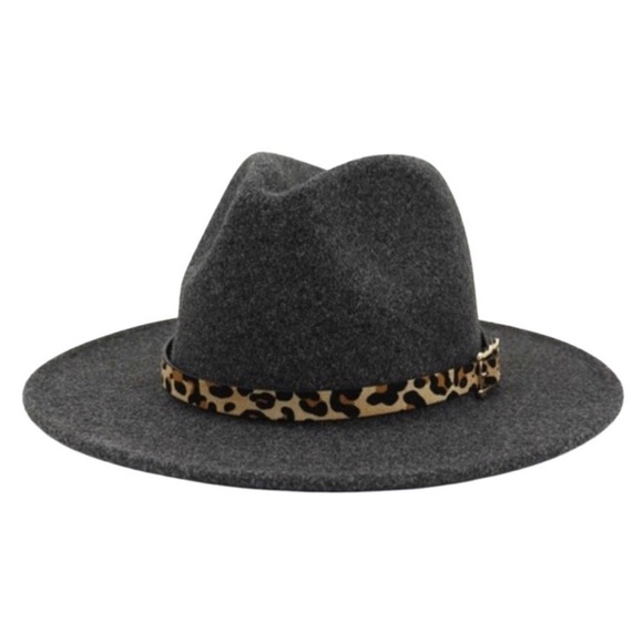 Dark gray wide brim wool blend fedora NWT - Picture 6 of 7